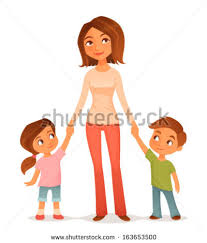 mom with 2 kids